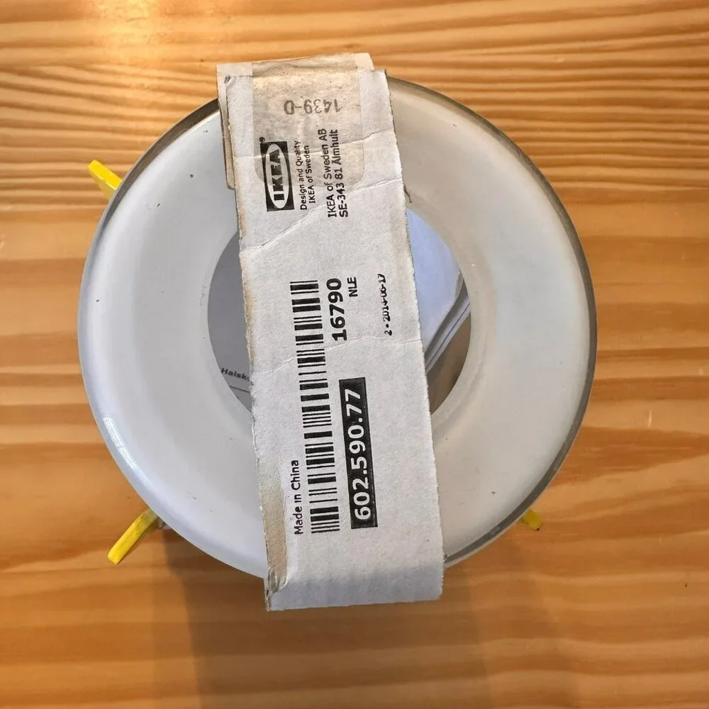 Ikea Köpglad Tea Light Candle Holder Lantern White‎ Glass with Yellow Base 4